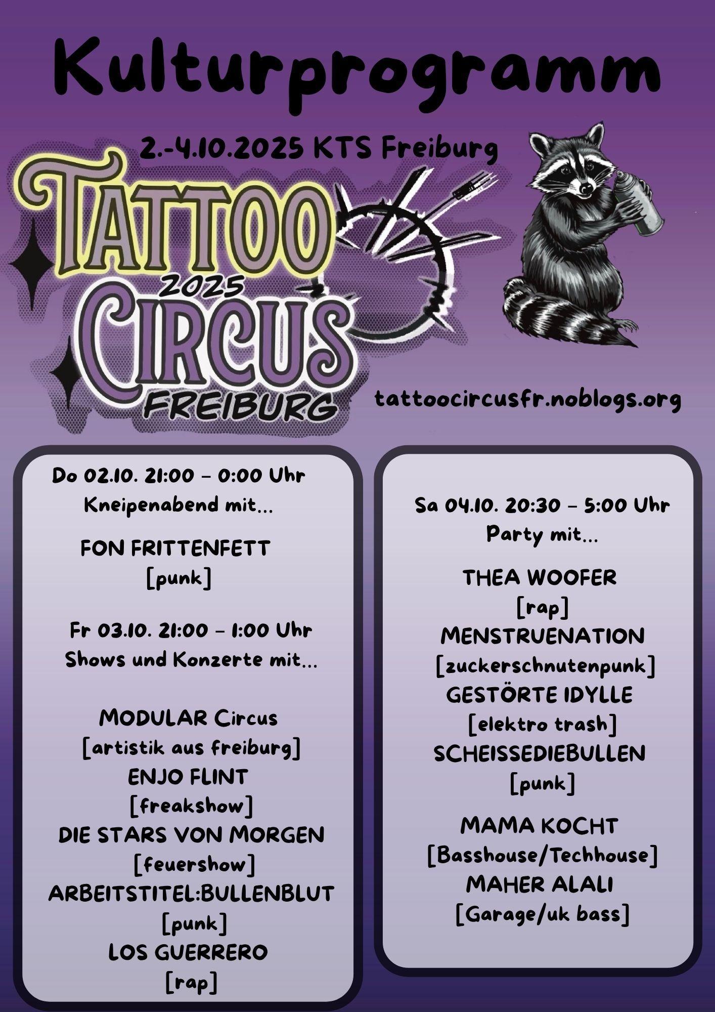 Timetable Kulturprogramm